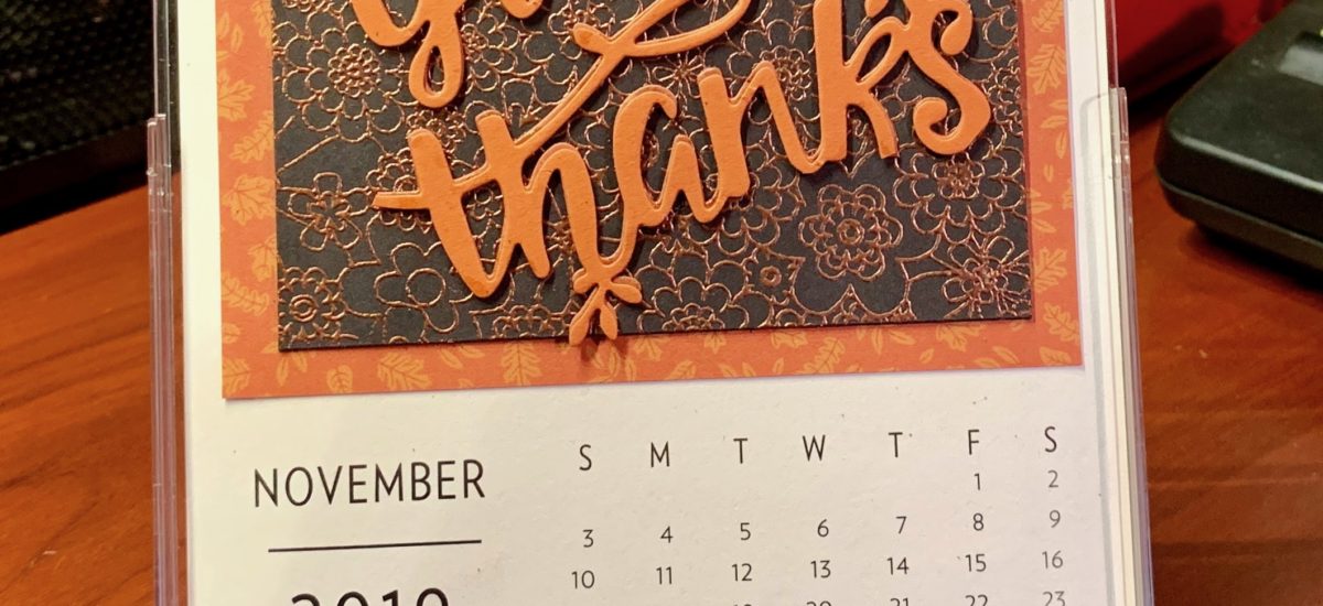 2019 D.I.Y. Desk Calendar Video – November