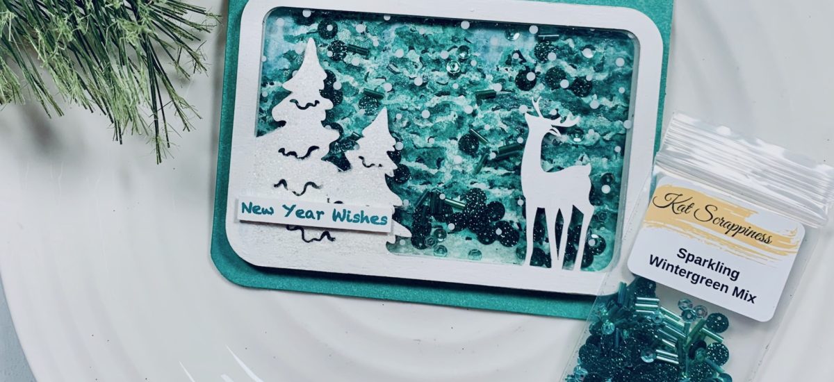 “New Year Wishes” | Winter Shaker Card