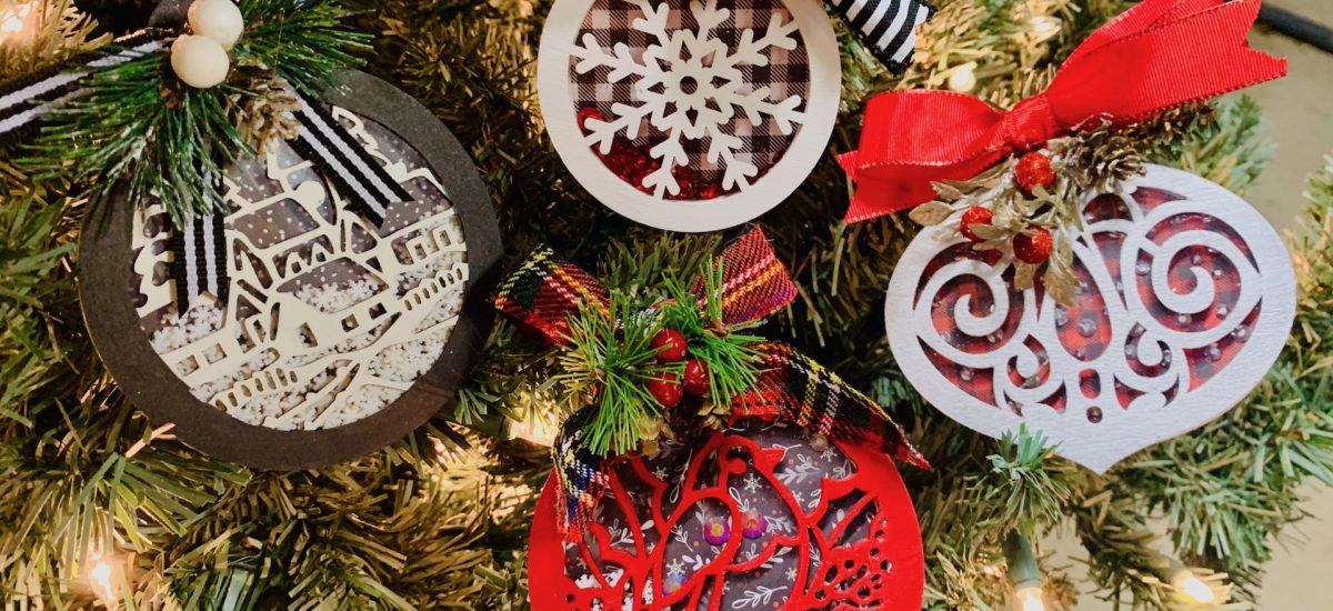 Creating Ornaments using Kat Scrappiness Shaker Card Kits