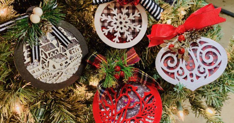 Creating Ornaments using Kat Scrappiness Shaker Card Kits