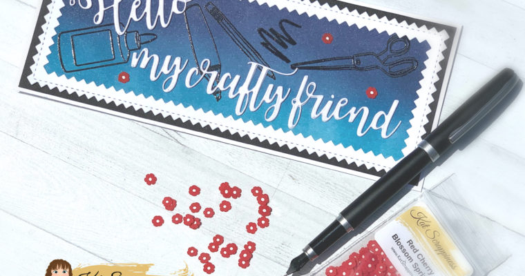 Hello My Crafty Friend | Slimline Card for a Fellow Crafter