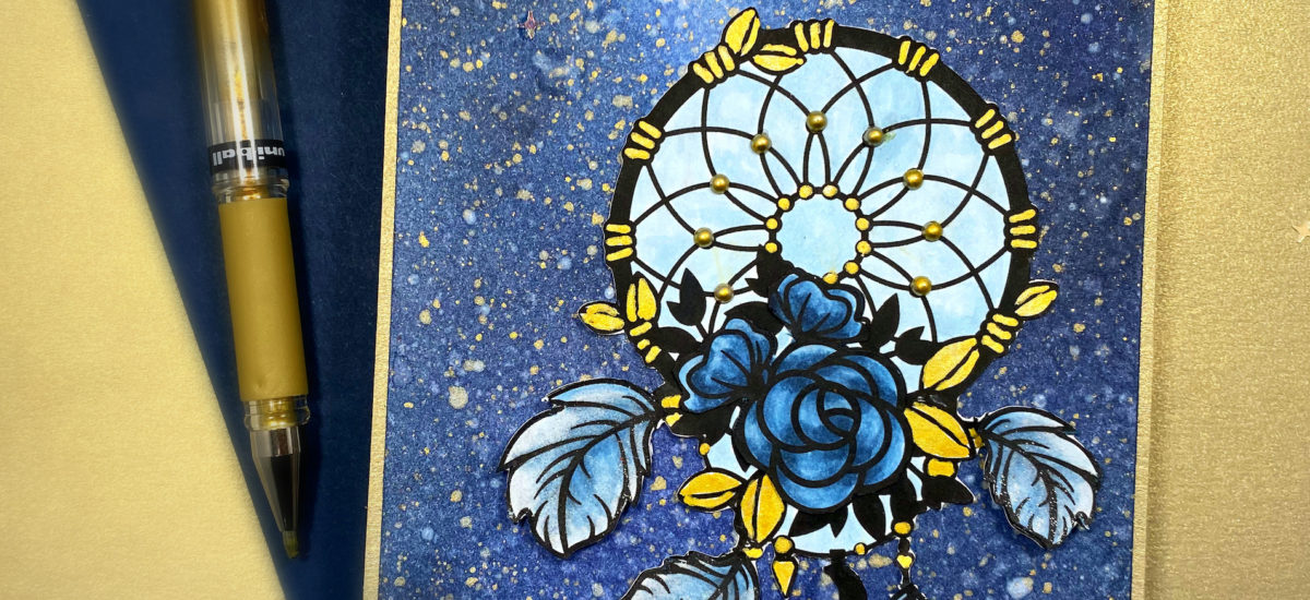Floral Catcher Sympathy Card | Galaxy Background