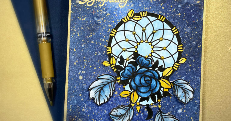 Floral Catcher Sympathy Card | Galaxy Background