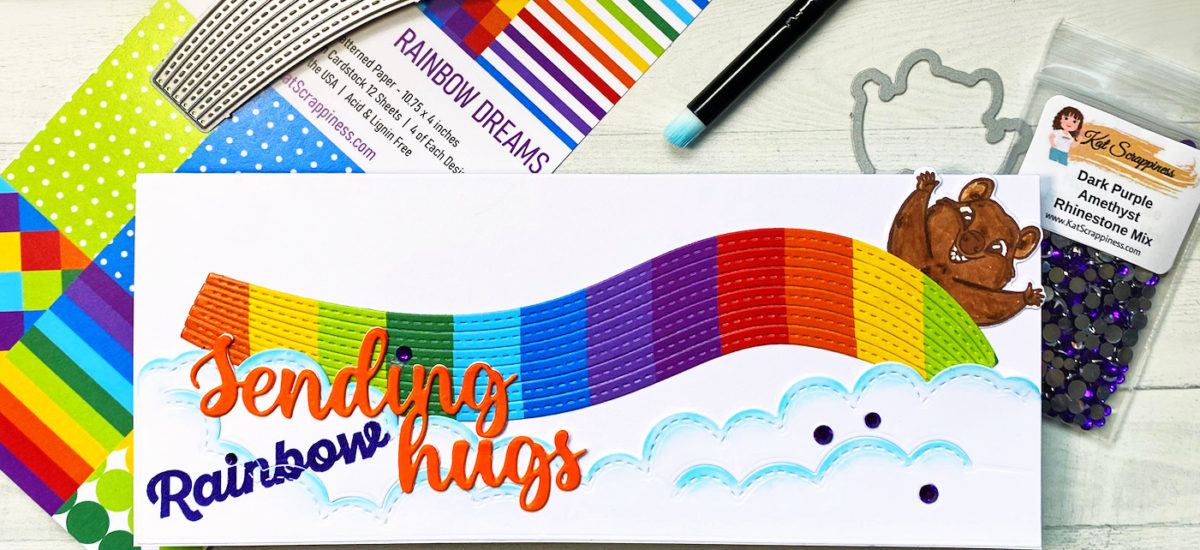 Sending Rainbow Hugs Slimline Card