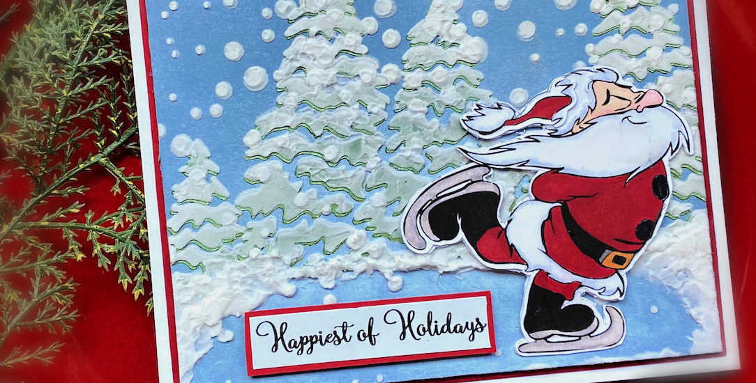 Skating Santa Holiday Card