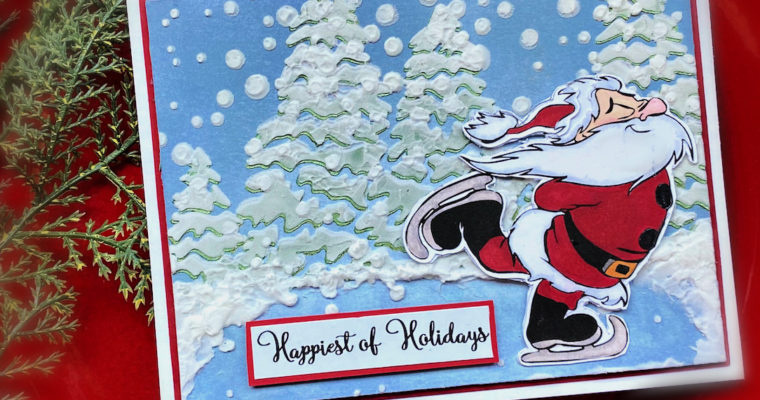 Skating Santa Holiday Card
