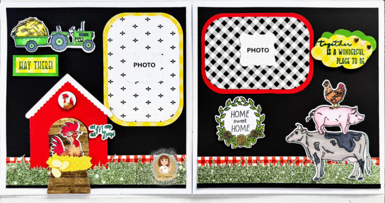 Two-Page Farm-Themed Scrapbook Layout
