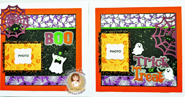 Two-Page Halloween Scrapbook Layout